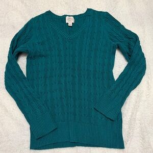 St. John's Bay Deep Teal V-Neck Sweater